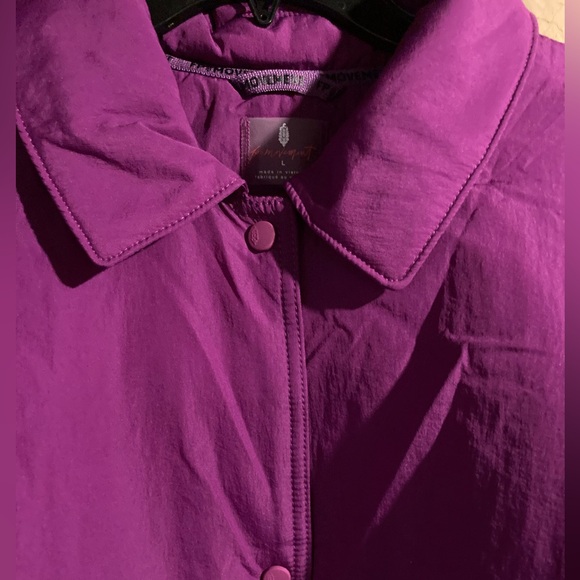 NWOT Free People Movement Off the Bleachers Coaches Jacket/Dark Purple/Size L - Picture 6 of 9
